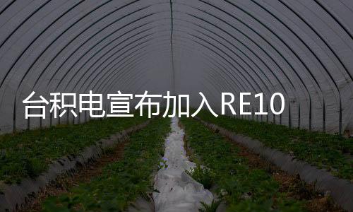 台积电宣布加入RE100倡议