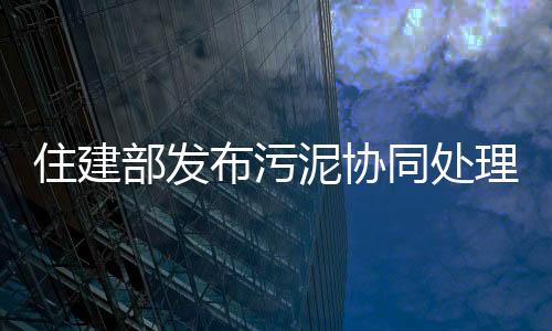住建部发布污泥协同处理厨余垃圾新国标