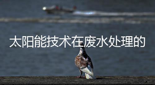 太阳能技术在废水处理的应用研究