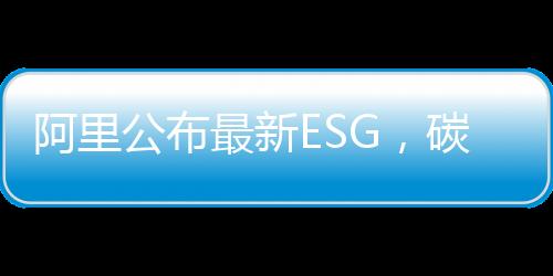 阿里公布最新ESG，碳排减少12.9%