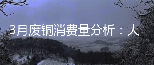 3月废铜消费量分析：大幅返升